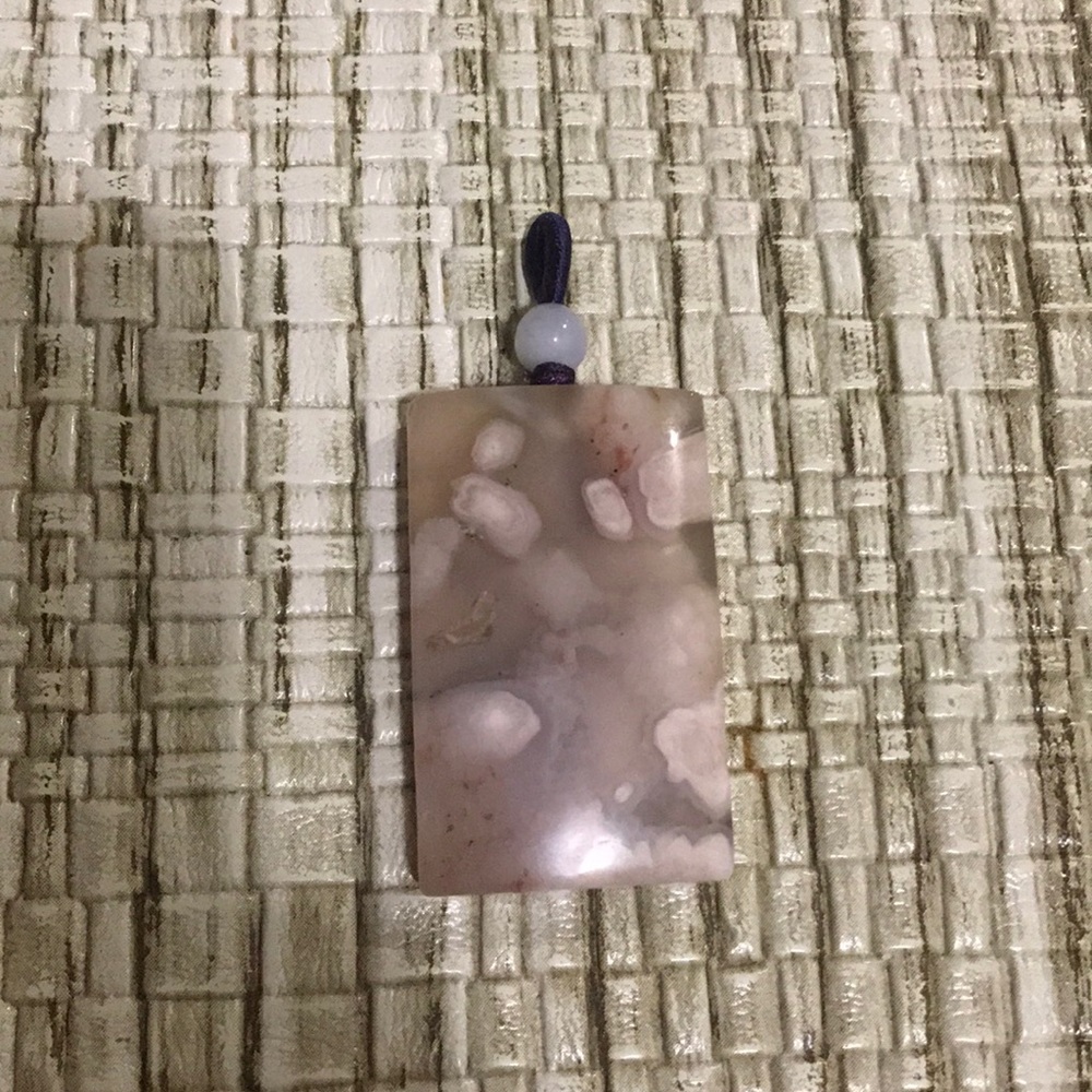 Natural Cherry Blossom Agate Pendant